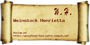 Weinstock Henrietta névjegykártya