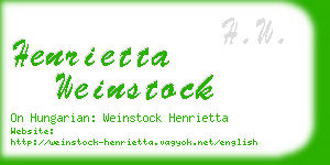 henrietta weinstock business card
